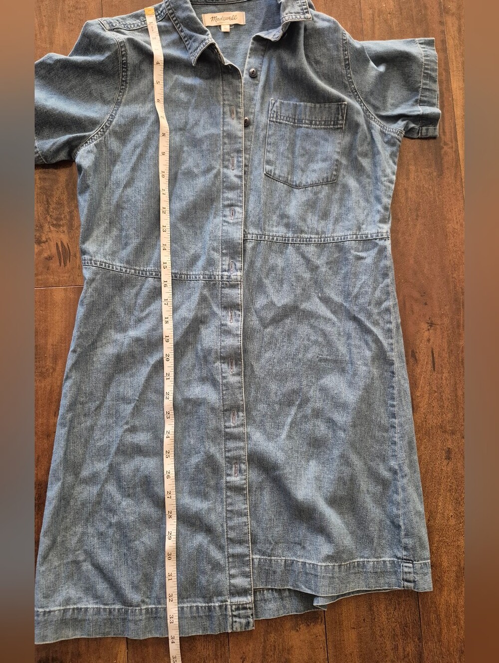 Madewell Short-Sleeve Denim Tunic - Blue 100% Cotton - Picture 5 of 7